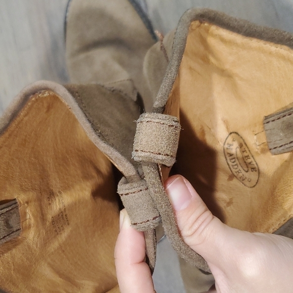 Steve Madden Lasoo leather Y2K shoes boots heels sz 7M - Picture 15 of 15